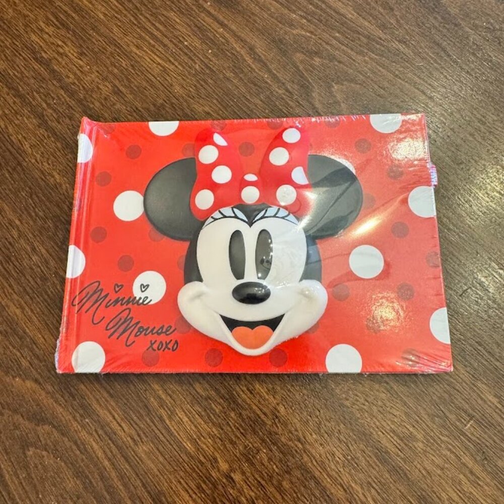 Disney Parks Brand New 3D Minnie Mouse Red/White Polka Dot Autograph Book